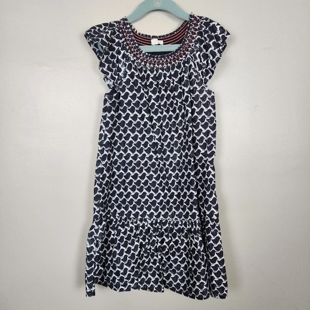 Crewcuts silver and blue bird dress, size 8